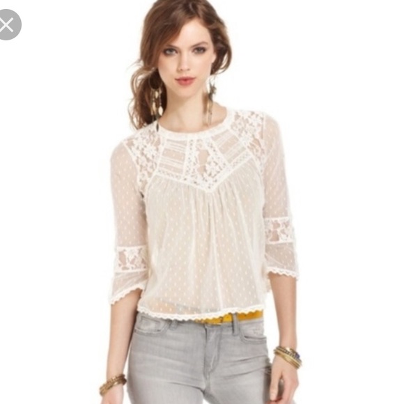 Free People Lace Crochet Blouse - Picture 2 of 7